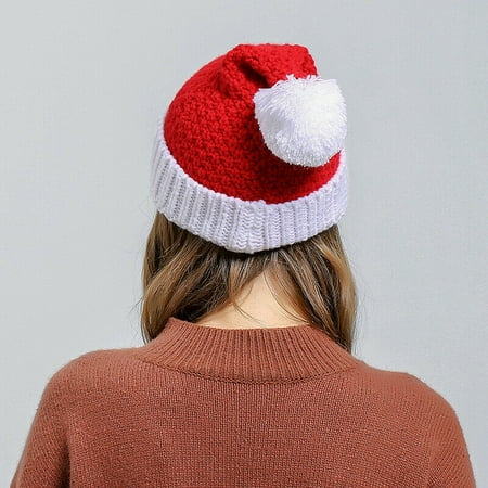 Unsiex Christmas Santa Hat Beanie Cap Winter Warm Knitted Crochet Ski Pom Hat Unsiex Christmas Santa Hat Beanie Cap Winter Warm Knitted Crochet Ski Pom Hat